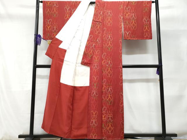 平和屋着物■上質な小紋 舞蝶文 正絹 逸品 未使用 CABD1888fb