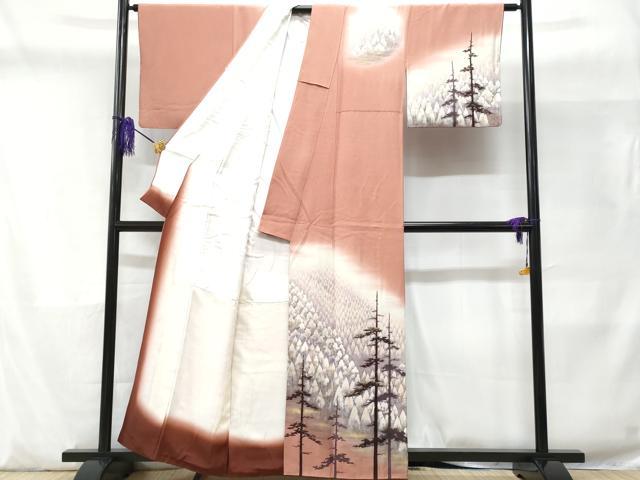 平和屋着物■訪問着 作家物 樹林文 暈し染め 金彩 正絹 逸品 CABD1909fb