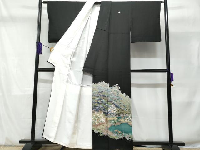 平和屋着物■豪華黒留袖 作家物 水辺風景文 正絹 逸品 CABD1926fb