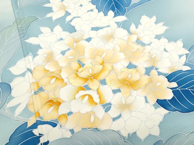 平和屋着物■訪問着 刺繍 枝花文 暈し染め 正絹 逸品 CABD1947fb