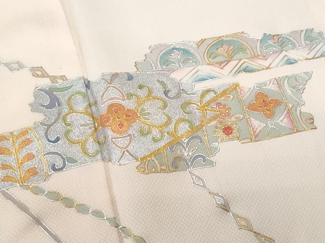 平和屋着物■訪問着 更紗花文 金銀彩 正絹 逸品 CABD1954fb