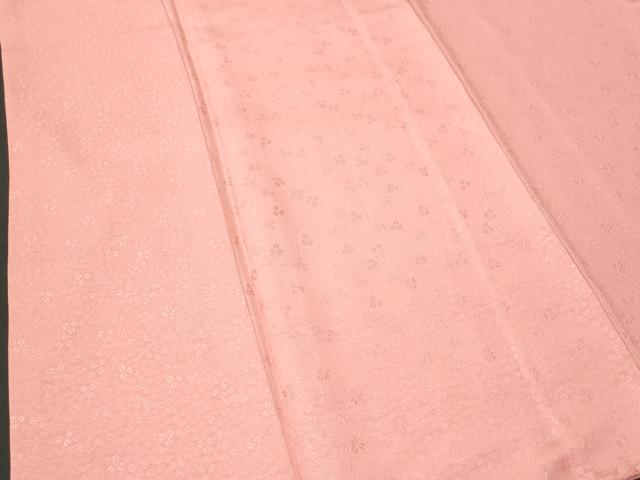 平和屋着物■上質な色無地 枝葉地紋 珊瑚色 正絹 逸品 未使用 CABD1964fb