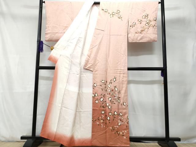 平和屋着物■中国三大刺繍 スワトウ刺繍 訪問着 雪輪枝花文 暈し染め 金彩 小田急百貨店扱い 正絹 逸品 CABD1980fb