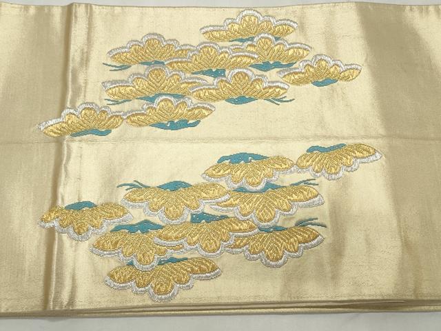 平和屋着物◎太鼓柄袋帯 唐織 枝松文 金銀糸 正絹 逸品 CABD2219qe