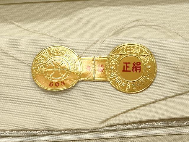 平和屋着物◎西陣 太鼓柄袋帯 唐織 絵皿花文 銀糸 正絹 逸品 CABD2279qe