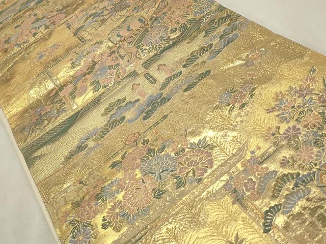 平和屋着物◎六通柄袋帯 翔鸞錦 金糸 正絹 逸品 CABD2305qe