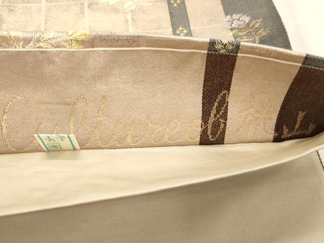 平和屋着物◎六通柄袋帯 花丸文 金糸 正絹 逸品 CABD2311qe