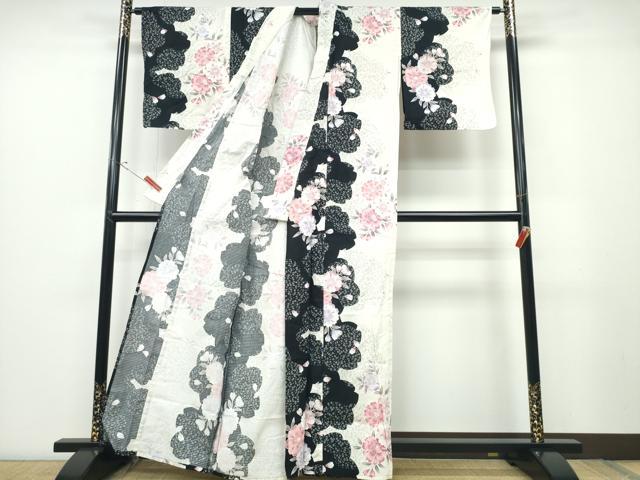 平和屋着物∴夏物 浴衣 綿紅梅 舞桜 ラメ 綿 逸品 CABD2415ng