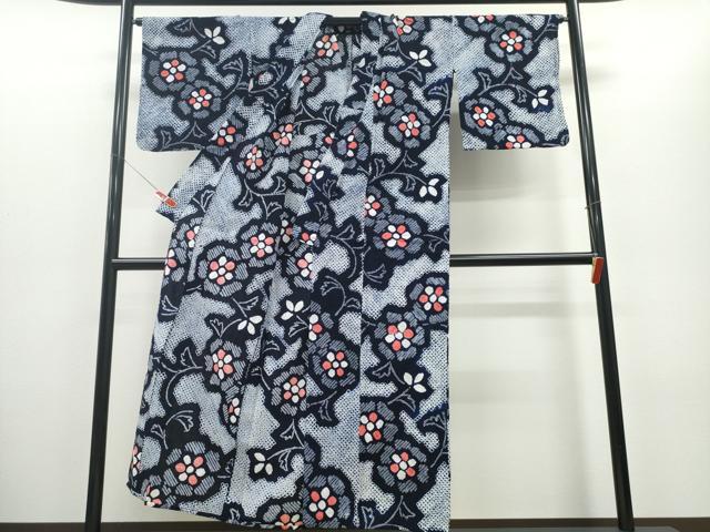 平和屋着物∴夏物 浴衣 有松鳴海絞り 花唐草文 綿 逸品 CABD2426ng