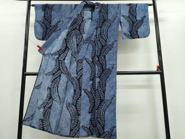 平和屋着物∴夏物 浴衣 有松鳴海絞り 草木文 綿 逸品 CABD2451ng