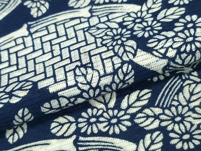 平和屋着物∴夏物 浴衣 綿絽 籬花文 綿 逸品 CABD2461ng