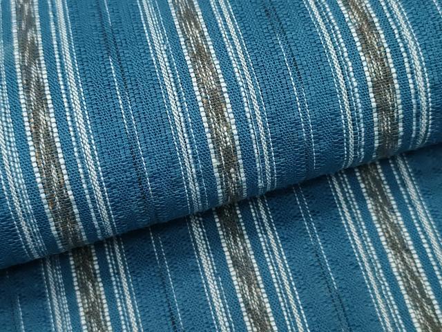 平和屋着物∴夏物 阿波しじら織 浴衣 間道 綿 逸品 CABD2463ng