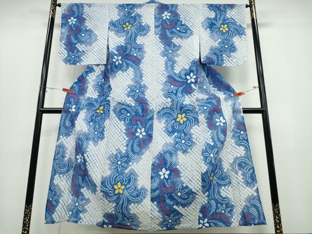 平和屋着物∴夏物 浴衣 有松鳴海絞り 乱菊 綿 逸品 未使用 CABD2471ng