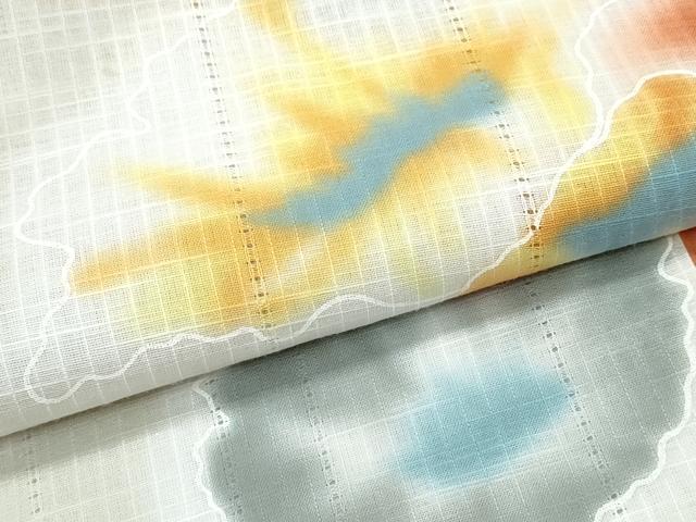 平和屋着物∴夏物 浴衣 舞花間道 綿 逸品 CABD2488ng