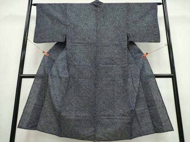 平和屋着物∴夏物 男性 浴衣 有松鳴海絞り 黒地 綿 逸品 CABD2494ng