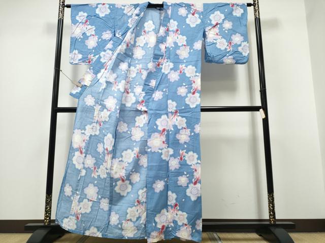 平和屋着物∴夏物 浴衣 切嵌牡丹梅花文 綿 逸品 CABD2537ng