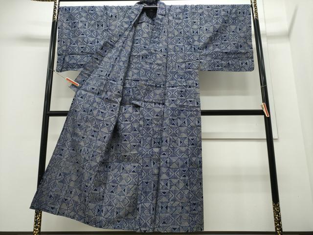 平和屋着物∴夏物 男性 浴衣 幾何学文様 綿 逸品 CABD2555ng