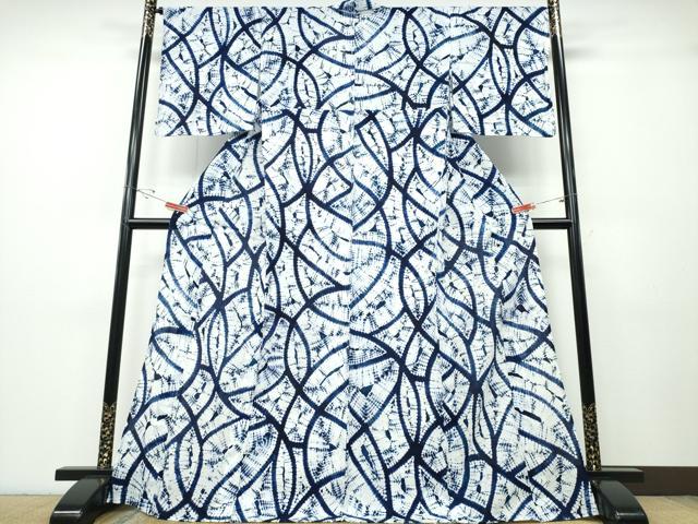 平和屋着物∴夏物 浴衣 有松鳴海絞り 吉祥文 綿 逸品 未使用 CABD2560ng