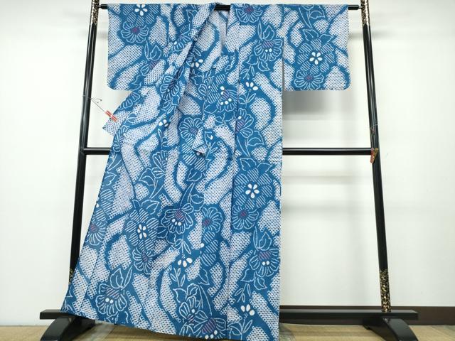 平和屋着物∴夏物 浴衣 有松鳴海絞り 流水花文 綿 逸品 CABD2566ng