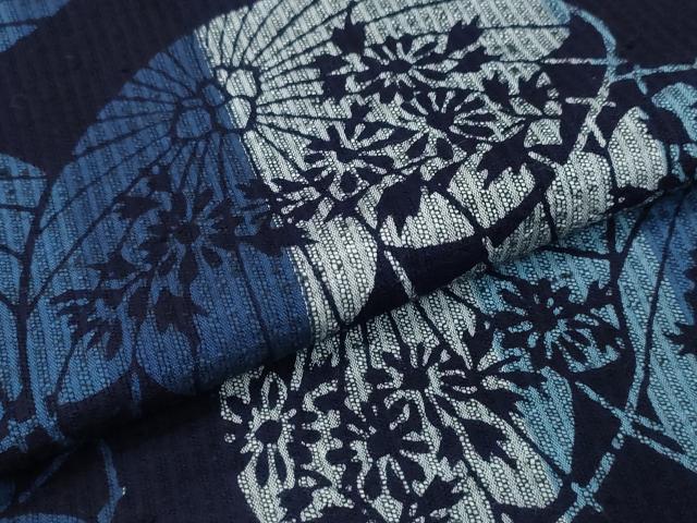 平和屋着物∴夏物 阿波しじら織 浴衣 番傘 綿 逸品 CABD2577ng