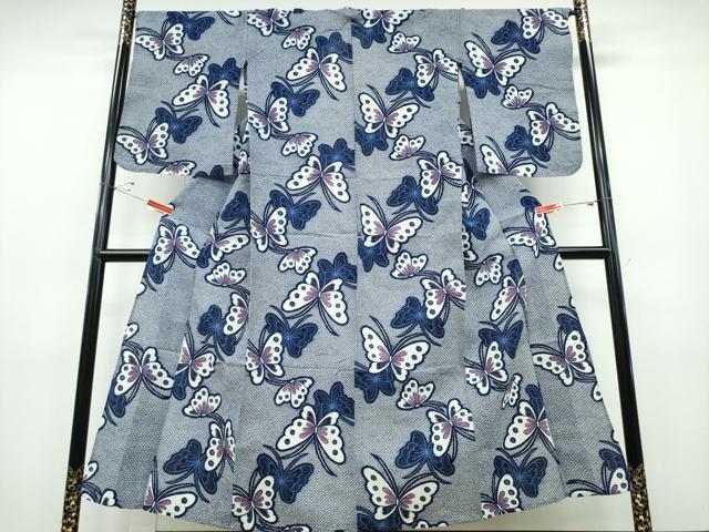 平和屋着物∴夏物 浴衣 舞蝶文 綿 逸品 CABD2590ng