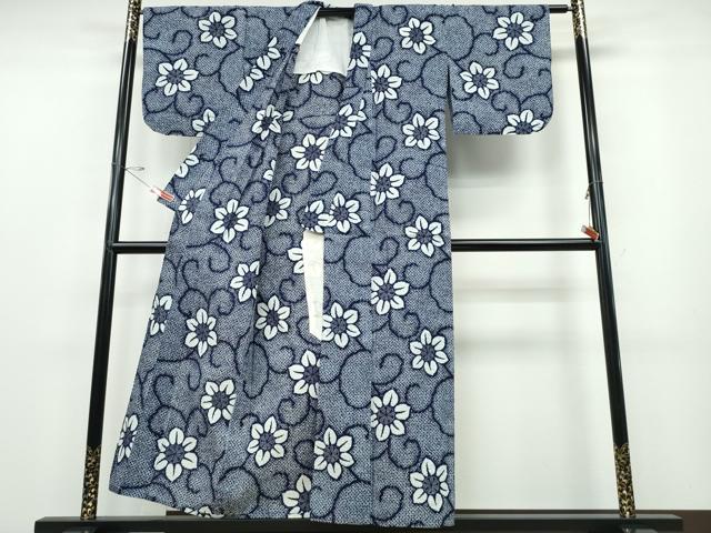 平和屋着物∴夏物 浴衣 花唐草文 綿 逸品 CABD2591ng