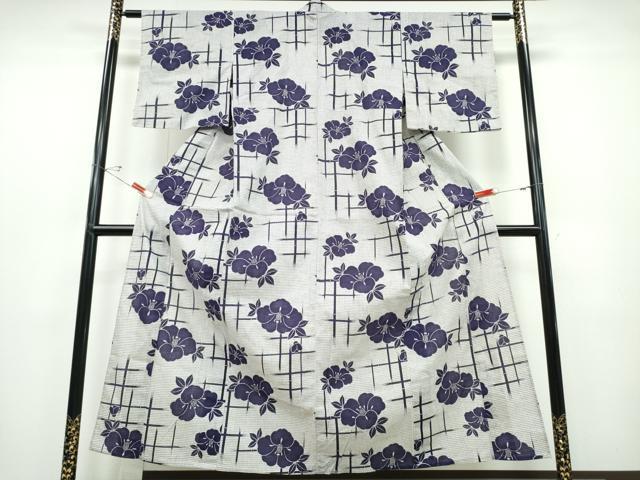 平和屋着物∴夏物 浴衣 綿紅梅 竹縞椿 綿 逸品 CABD2602ng