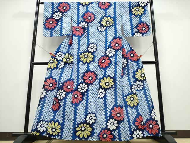 平和屋着物∴夏物 浴衣 有松鳴海絞り 舞菊間道 綿 逸品 CABD2634ng