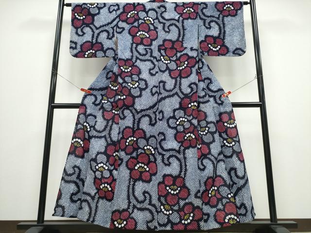 平和屋着物∴夏物 浴衣 有松鳴海絞り 梅唐草文 綿 逸品 CABD2636ng