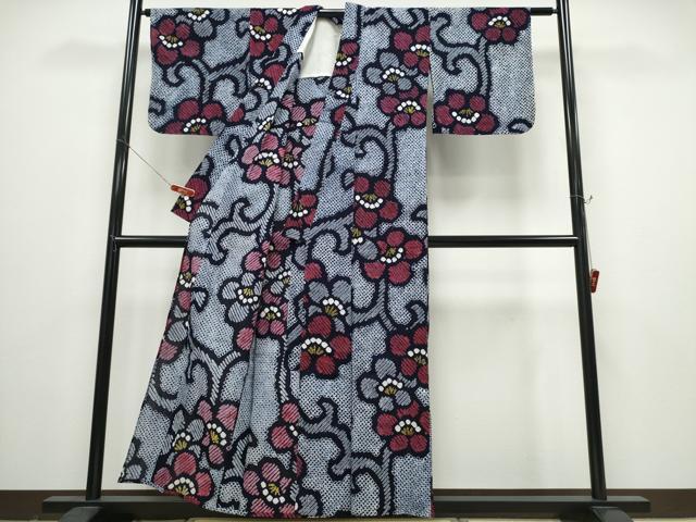 平和屋着物∴夏物 浴衣 有松鳴海絞り 梅唐草文 綿 逸品 CABD2636ng