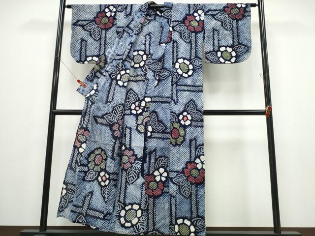 平和屋着物∴夏物 浴衣 有松鳴海絞り 籬花文 綿 逸品 CABD2640ng