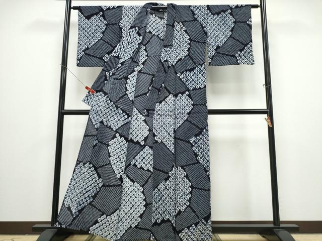 平和屋着物∴夏物 浴衣 有松鳴海絞り 切嵌文 綿 逸品 CABD2649ng