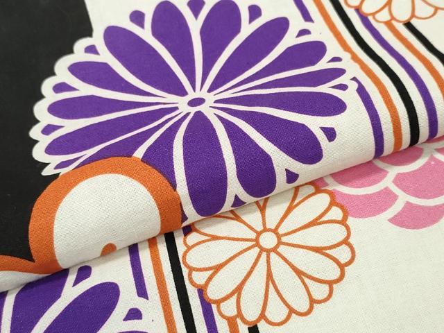 平和屋着物∴夏物 浴衣 格子舞花文 綿 逸品 CABD2658ng