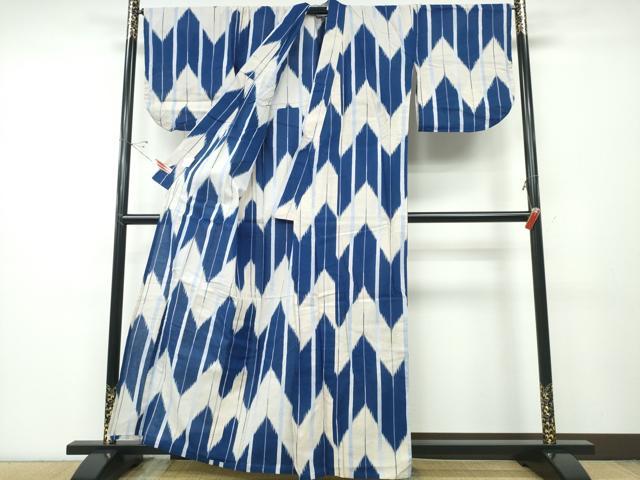 平和屋着物∴夏物 浴衣 綿紅梅 矢羽根文 日本製 綿 逸品 CABK5463ng