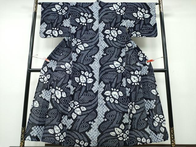 平和屋着物∴夏物 浴衣 有松鳴海絞り 流水杜若 綿 逸品 CABD2702ng