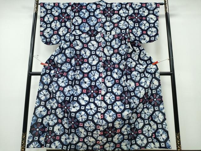 平和屋着物∴夏物 浴衣 有松鳴海絞り 蜀江花文 綿 逸品 CABD2714ng