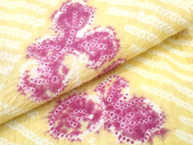 平和屋着物∴夏物 浴衣 有松鳴海絞り 舞葉文 綿 逸品 CABD2720ng