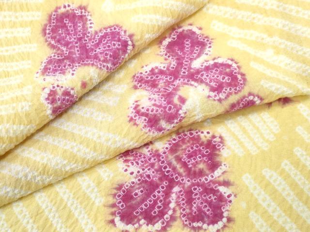 平和屋着物∴夏物 浴衣 有松鳴海絞り 舞葉文 綿 逸品 CABD2720ng