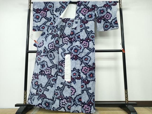 平和屋着物∴夏物 浴衣 有松鳴海絞り 籬梅文 綿 逸品 CABD2721ng