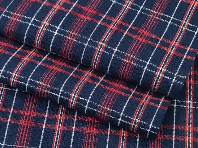 平和屋着物∴夏物 阿波しじら織 浴衣 格子柄 綿 逸品 CABD2725ng