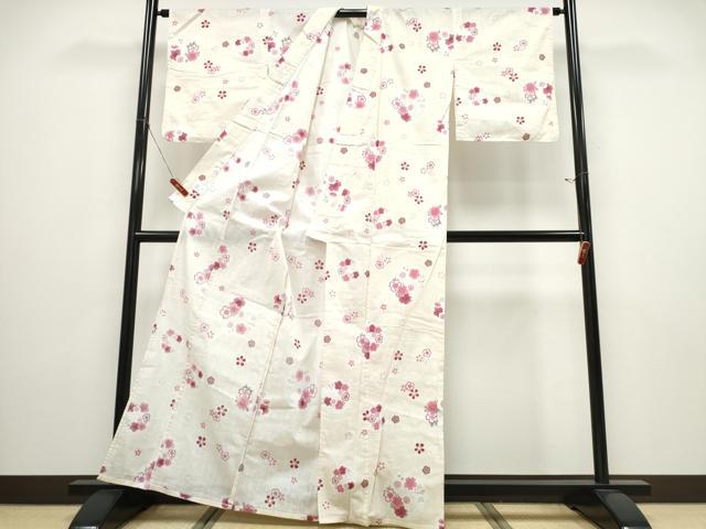 平和屋着物∴夏物 浴衣 花丸文 綿 逸品 CABD2737ng