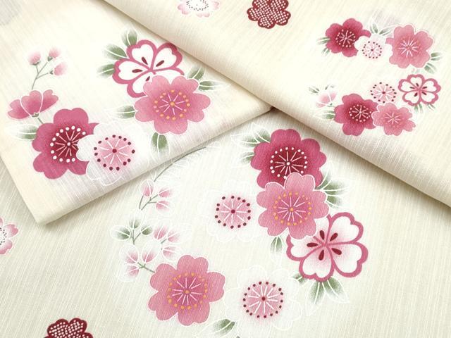 平和屋着物∴夏物 浴衣 花丸文 綿 逸品 CABD2737ng