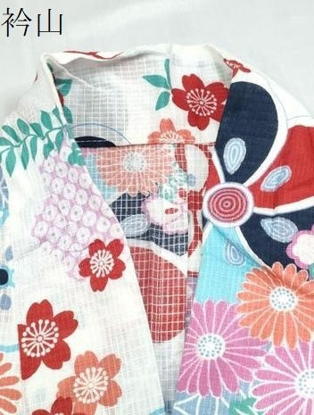 平和屋着物∴夏物 浴衣 綿紅梅 舞花尽くし 綿 逸品 CABD2739ng