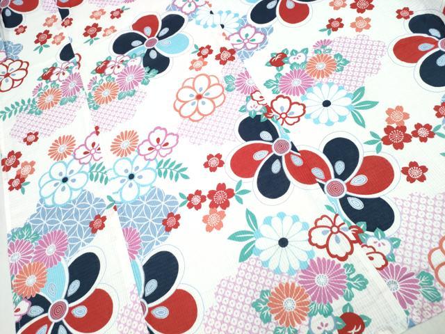 平和屋着物∴夏物 浴衣 綿紅梅 舞花尽くし 綿 逸品 CABD2739ng
