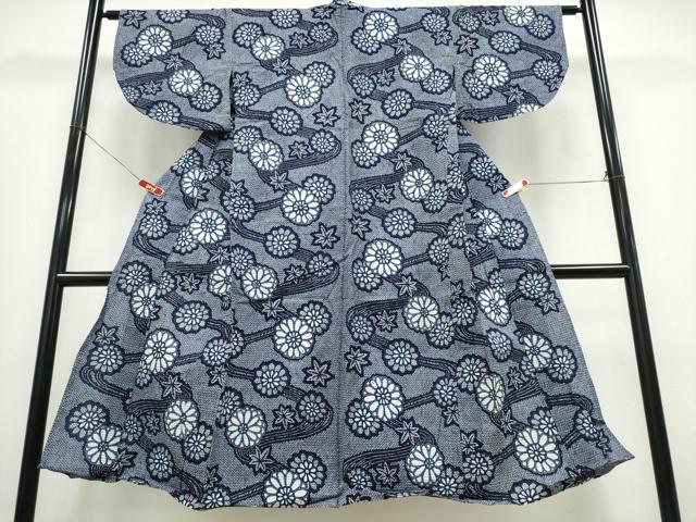 平和屋着物∴夏物 浴衣 流水菊文 リップル生地 綿 逸品 CABD2775ng