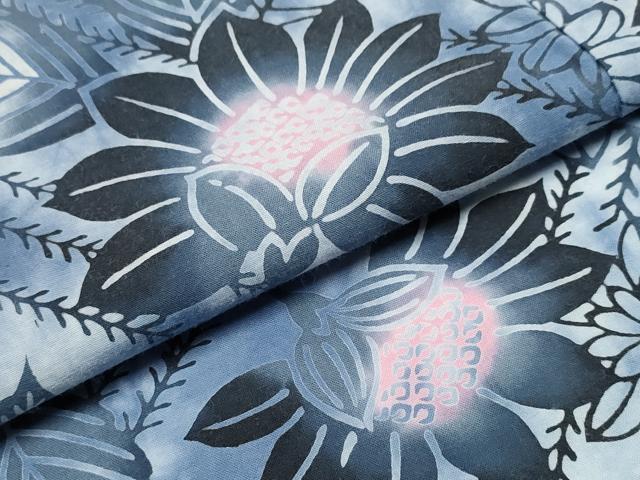 平和屋着物∴夏物 浴衣 ひまわり 向日葵 枝垂れ柳 綿 逸品 CABD2780ng