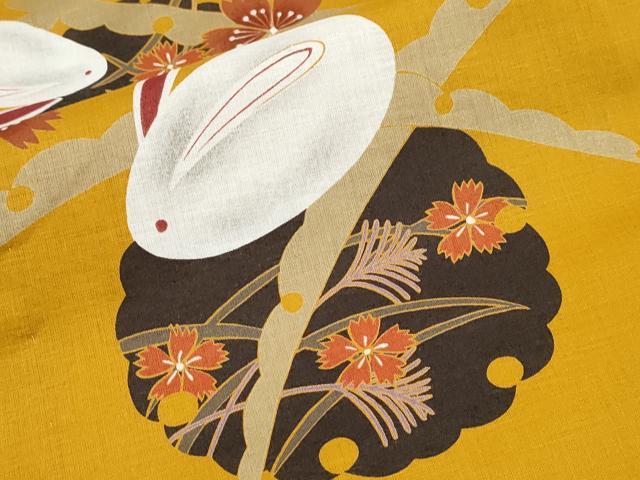 平和屋着物∴夏物 浴衣 雪芝雪輪花兎 日本製 綿 逸品 CABD2781ng