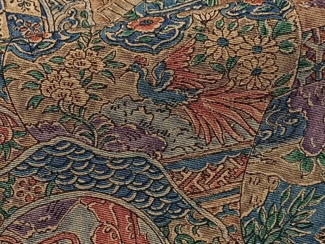 平和屋着物■上質な小紋 更紗花鳥文 正絹 逸品 CABD2837xi