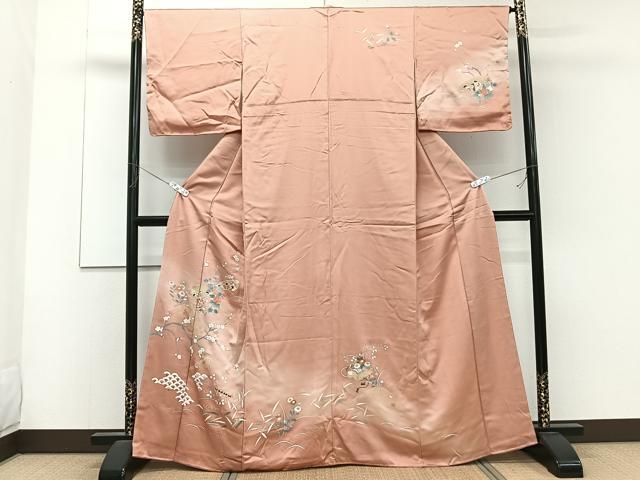 平和屋着物■訪問着 片輪車花文 文箱 金彩 正絹 逸品 未使用 CABD2848xi