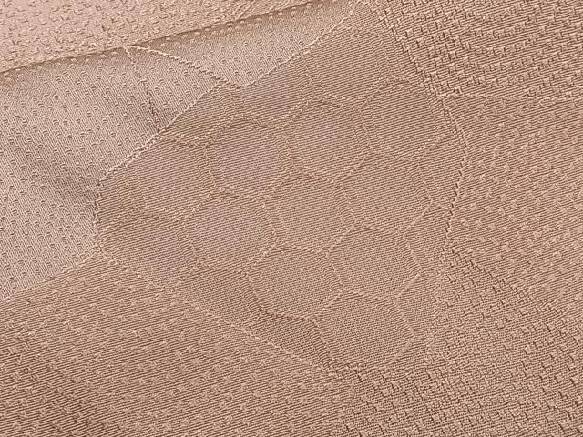 平和屋着物■上質な色無地 切嵌亀甲文 櫨色 小田急扱い 正絹 逸品 CABD2862xi